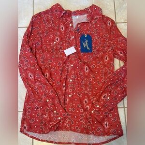 Panhandle Slim Red Paisley Button-Up Shirt. Never worn .